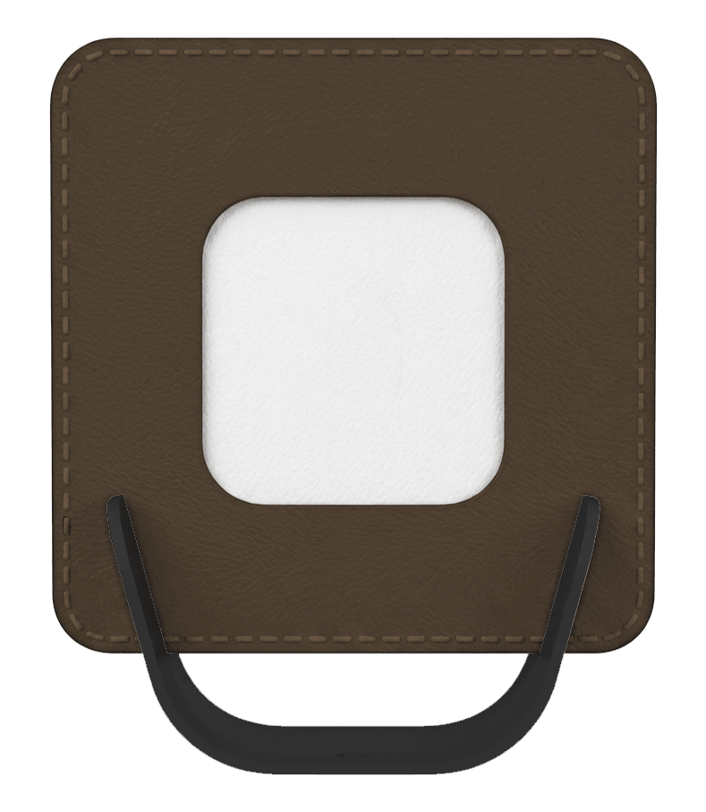 MET-SQR — Metal Porta QR Code SQR – Segnaposto — Marrone — Nero