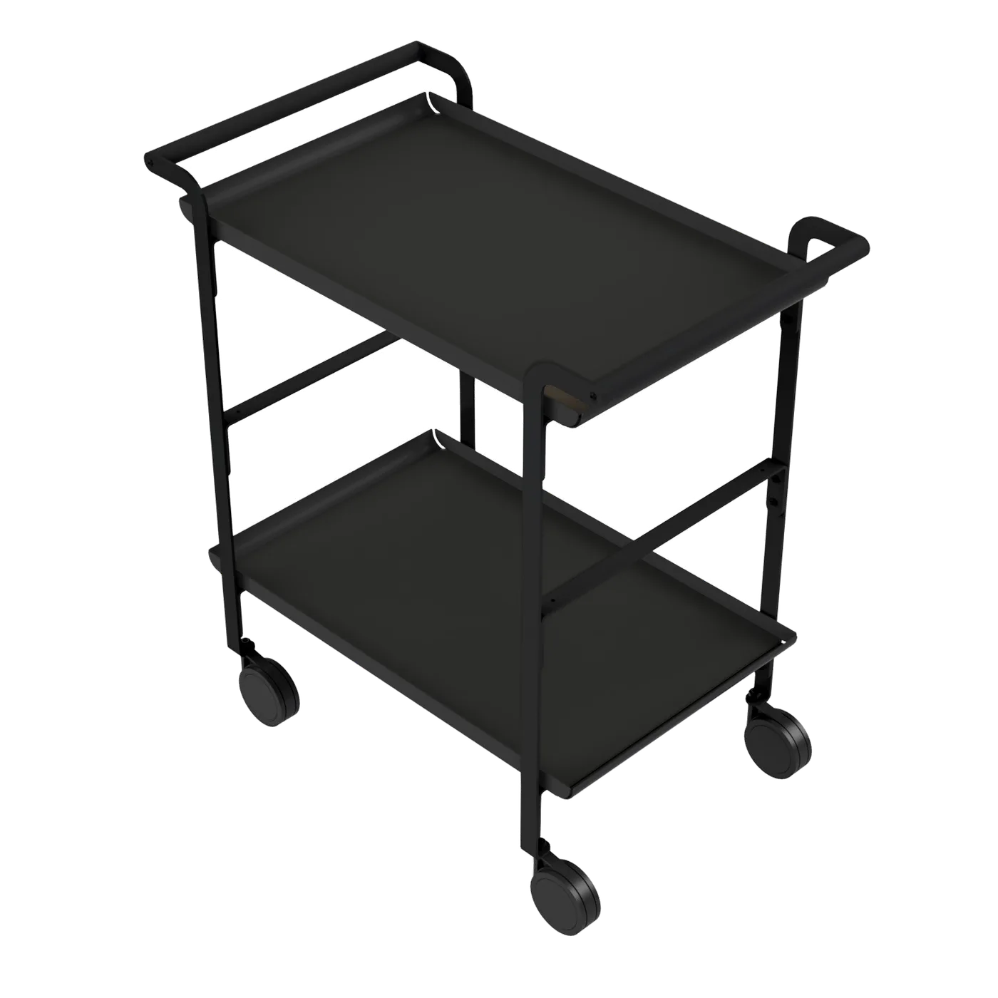 LI-2R — LINÉA® Carrello da servizio 2 ripiani — Nero — Nero