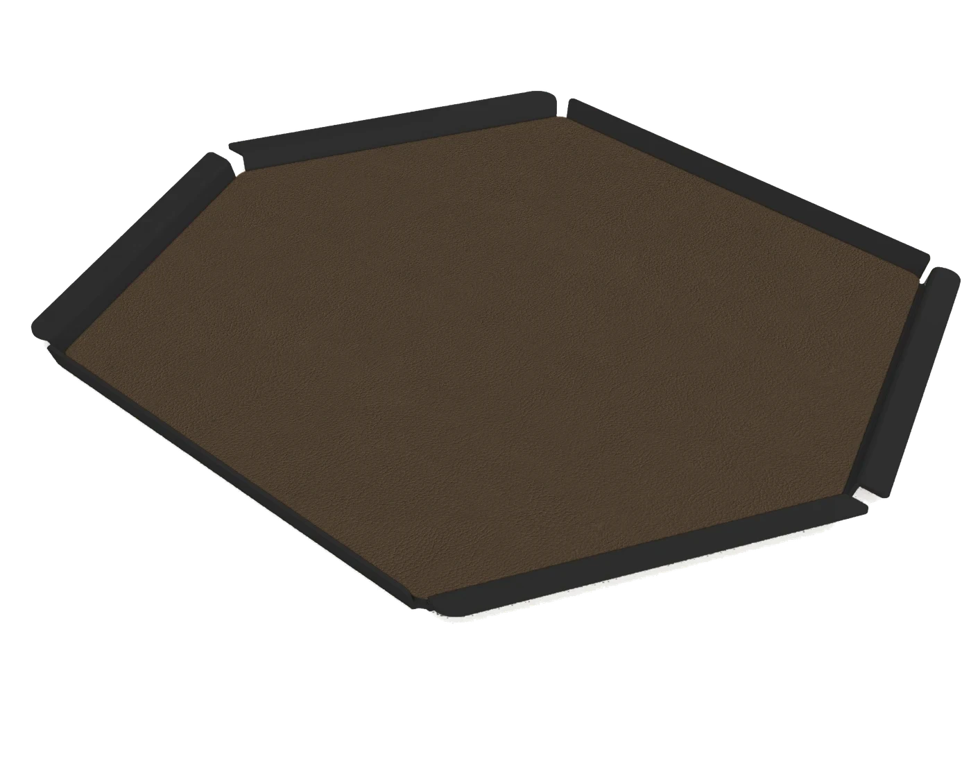 VX-3644 — Vassoio esagonale 36x44 cm — Marrone — Nero